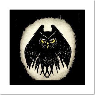 BLACK MRRANNE BLOOD OWL Posters and Art